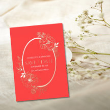 Boceto floral moderno rojo de forma ovalada para s