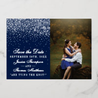 Boda Azul y Glam Plata Salven La Fecha Real