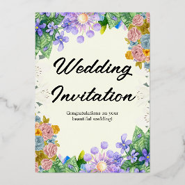 Invitación Con Relieve Metalizado Boda Blanca Premium