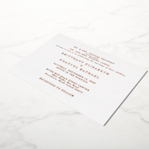 Invitación Con Relieve Metalizado Boda Blanca Un Lugar de Celebración Hoja de Oro R