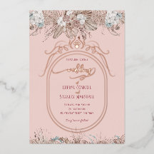 boda boho floral rosa oro