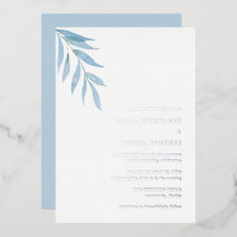 Boda Botánica Elegante Azul Polvoriento Rústico