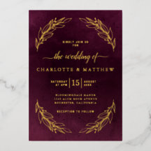Boda Botánica Elegante en Burgundy y Dorado