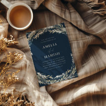 Boda Botánico Azul y Plata Moderno