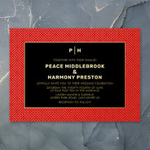 Boda Carnaby Confeti Dorado Rojo Negro