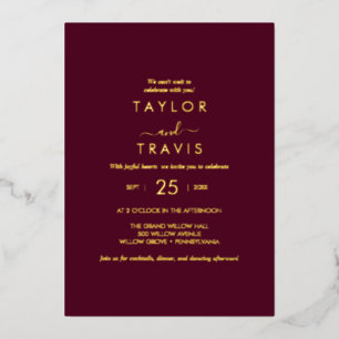 Invitación Con Relieve Metalizado Boda casual de escritura de Relieve metalizado dor