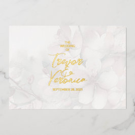 Invitación Con Relieve Metalizado Boda Cherry Blossom