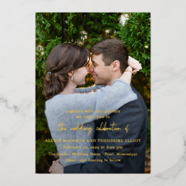 Invitación Con Relieve Metalizado Boda Chic Moderna