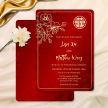 Boda China Flor de Cerezo Dorada