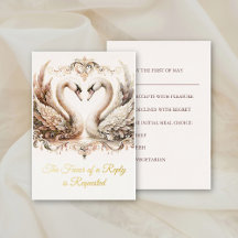 Boda Cisne Antiguo Barroco Rosa Polvoriento