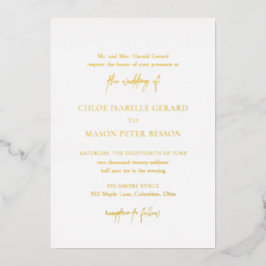 Invitación Con Relieve Metalizado Boda clásica elegante