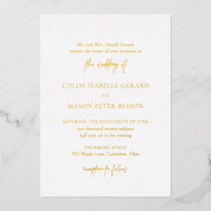 Invitación Con Relieve Metalizado Boda clásica elegante