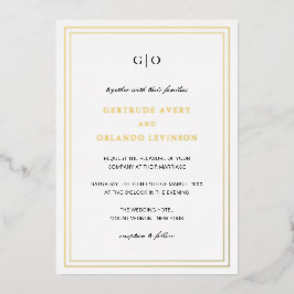 Invitación Con Relieve Metalizado Boda clásica elegante
