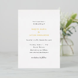 Invitación Con Relieve Metalizado Boda Clásica Elegante Guardar la Fecha
