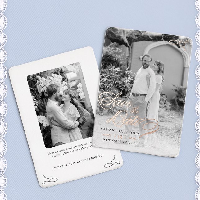 Invitación Con Relieve Metalizado Boda clásica Guardar la fecha (Subido por el creador)