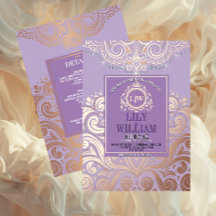 Boda Clásica Monograma Rosa Lavanda Polvoriento Do