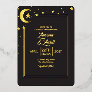 Invitación Con Relieve Metalizado Boda Classic Gold Luxury Relieve metalizado Reliev