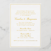 Boda con borde de oro clásico formal y letra elega