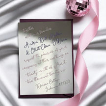 Boda con guión en negrita rosa polvoriento y plata