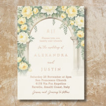 Boda de Arco Floral Crema Amarillo Monograma