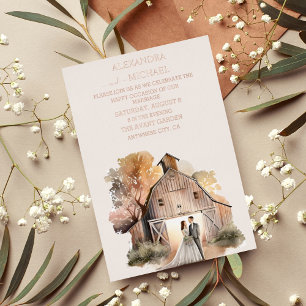 Invitación Con Relieve Metalizado Boda de barra húmeda y rusa