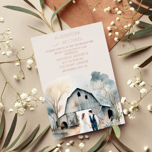 Invitación Con Relieve Metalizado Boda de barra húmeda y rusa