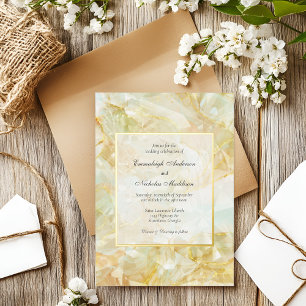 Invitación Con Relieve Metalizado Boda de Beach Sand Aquamarine Gemstone