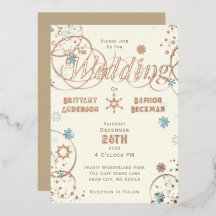 Boda de copo de nieve azul marfil de invierno mági