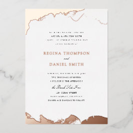 Invitación Con Relieve Metalizado Boda de Debonair hundido en el oro Subió