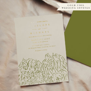 Invitación Con Relieve Metalizado Boda de destino en el Parque Nacional Yosemite