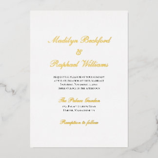 Invitación Con Relieve Metalizado Boda de Elegancia Formal Moderna