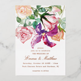 Invitación Con Relieve Metalizado Boda de elegancia salvaje rústica