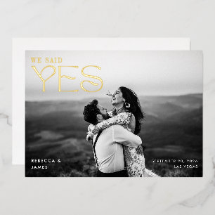 Invitación Con Relieve Metalizado Boda de Elopement de Foto Moderna Nosotros Dijimos