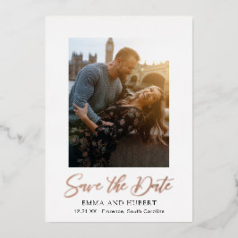Invitación Con Relieve Metalizado Boda de Emma Elegante Guardar la Fecha