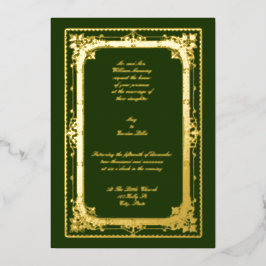 Invitación Con Relieve Metalizado Boda de época victoriana vintage de la década de 1