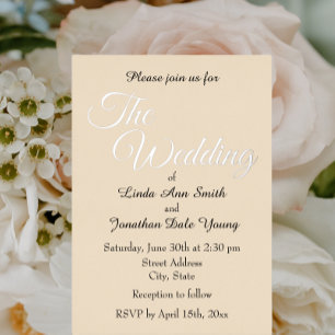 Invitación Con Relieve Metalizado Boda de estilo sencillo champagne