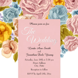 Invitación Con Relieve Metalizado Boda de estilo sencillo rosa Rubor