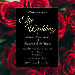 Invitación Con Relieve Metalizado Boda de estilo simple negro