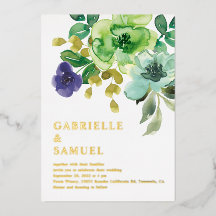 Boda de flores y vegetación de acuarela de primave