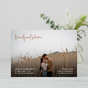Invitación Con Relieve Metalizado Boda de Foto Elegante Moderna