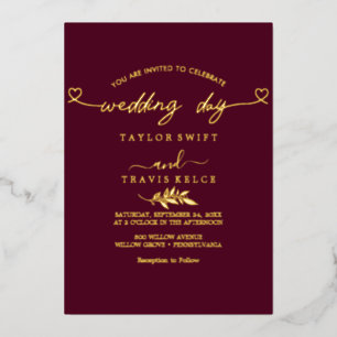 Invitación Con Relieve Metalizado Boda de foto negra con escritura de pan de oro mod