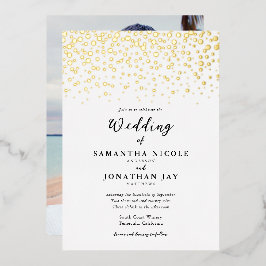 Invitación Con Relieve Metalizado Boda de fotografía simple y elegante