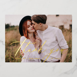 Invitación Con Relieve Metalizado boda de fotos de la escritura de oro minimalista g