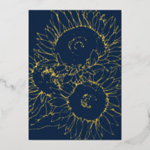 Boda de girasoles azules y dorados de la marina