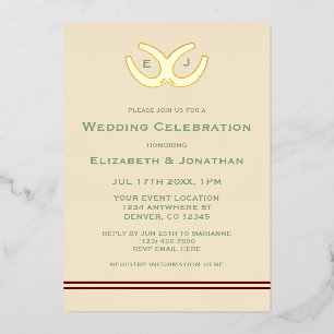 Invitación Con Relieve Metalizado Boda de herraduras occidentales