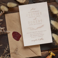Boda de hiedra y oro rosa con vegetación cruzada
