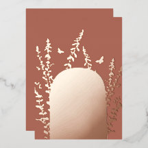 Boda de hojas y mariposas de jardín elegante