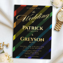 Boda de hombres gays elegante arcoíris oro