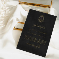 Boda de Impresión de Terciopelo Dorado y Negro (No