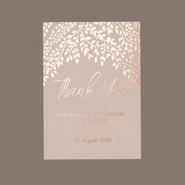 Invitación Con Relieve Metalizado Boda de las hojas de oro gracias (Subido por el creador)